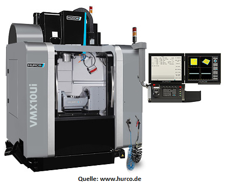 cnc-5-achs-maschine mit dreh-schwenktisch hurco vmx10ui