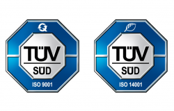 logos vom tuev sued fuer iso 9001 und iso 14001