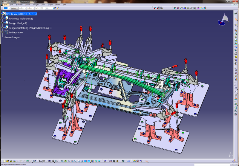 3d-konstruktion einer blechbaugruppe im catia-programm